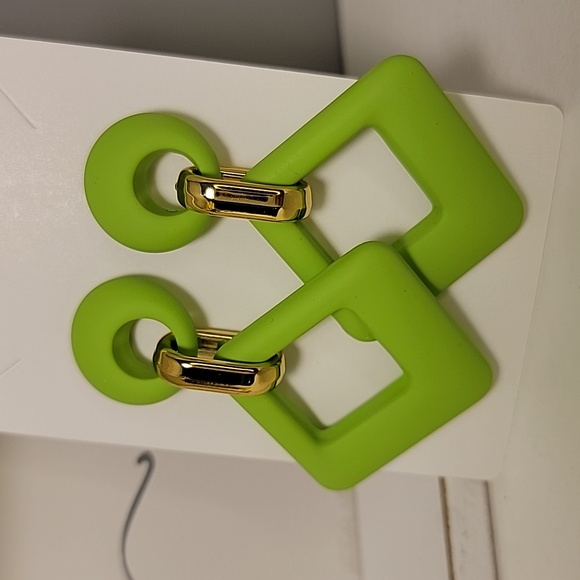 Acrylic Fashion Dangle Earrings Pink Purple Yellow Green Geometric - Picture 6 of 8